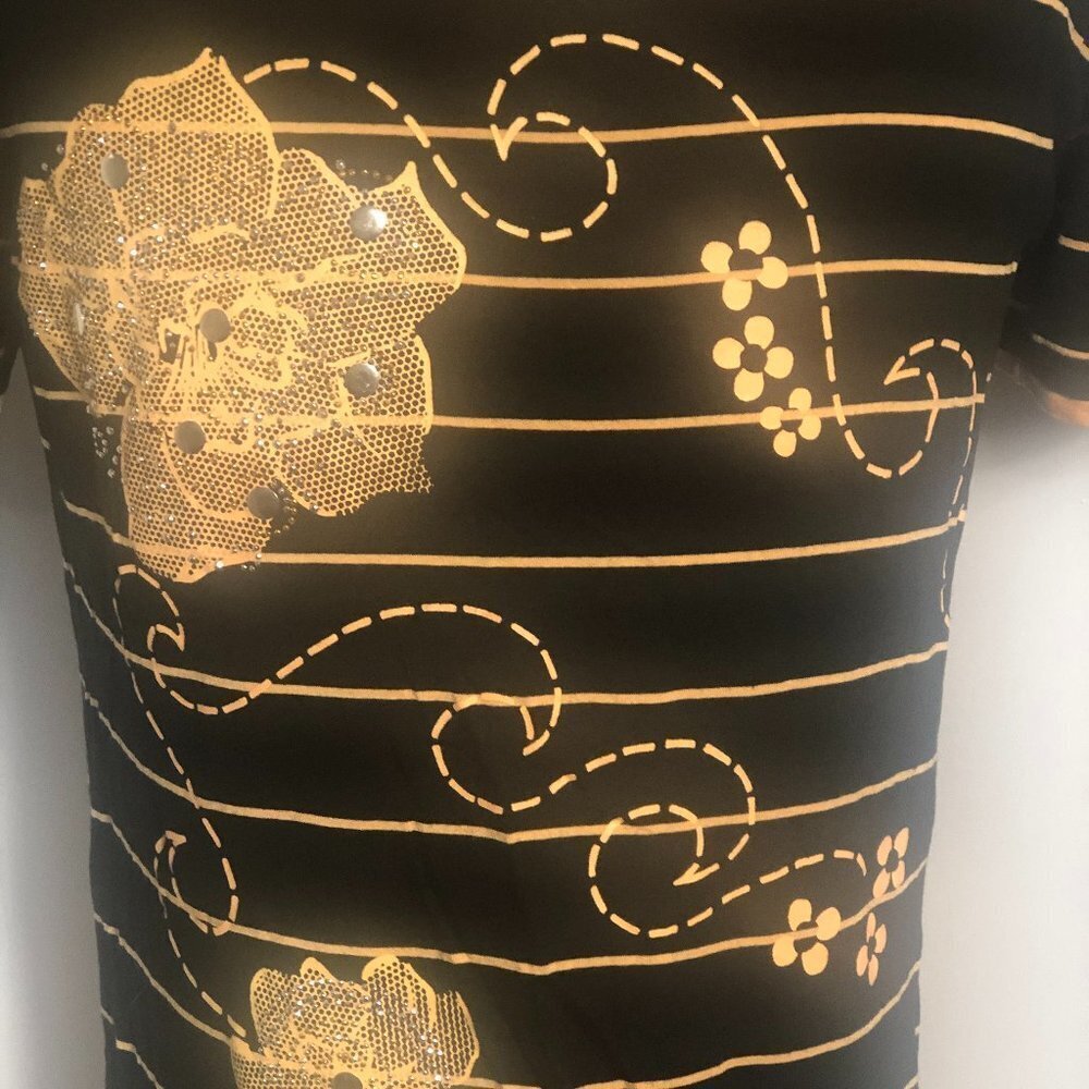 - Womens Black and Orange Top. - Picture 2 of 6